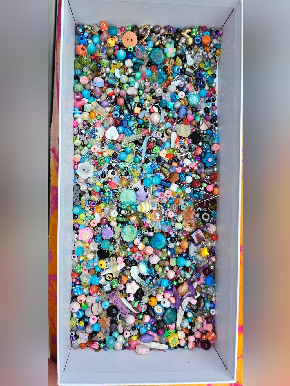 Assorted Mixed Beads and Charms - Colorful Craft Lot